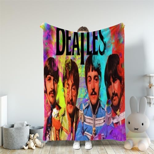 CHEWYZ Couverture Polaire en Flanelle Style Beatles avec Impression 3D,Couverture pour canapé,Douce,Moelleuse,épaisse,réversible,en Microfibre (200x230cm) - Les Beatles, Paul McCartney, John Lennon, RIngo Starr, George Harrison CHEWYZ Couverture Polaire en Flanelle Style Beatles avec Impression 3D,Couverture pour canapé,Douce,Moelleuse,épaisse,réversible,en Microfibre (200x230cm)