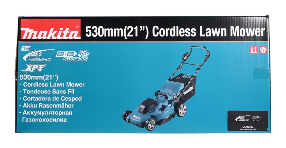 Makita DLM538Z Akku-Rasenmäher 2x18V (ohne Akku, ohne Ladegerät), Petrol