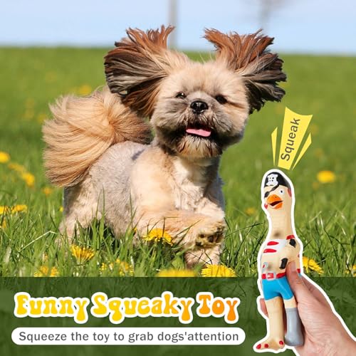 6 Pcs Dog Latex Squeaky Toys Chicken Interactive Dog Toy Charming Pet Squawkers Earl Captain Jack Durable Latex Chicken Dog Toy Soft Rubber Chew Molar Dog Toys for Small Medium Large Dogs  Cucciolini Doodles 6 pcs dog latex squeaky toys chicken interactive dog toy charming pet squawkers earl captain jack durable latex chicken dog toy soft rubber chew molar dog toys for small medium large dogs   cucciolini doodles
