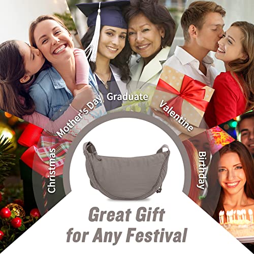 Image of Nylon Crescent Crossbody Bag for Women Men, Small Travel Sling Bag