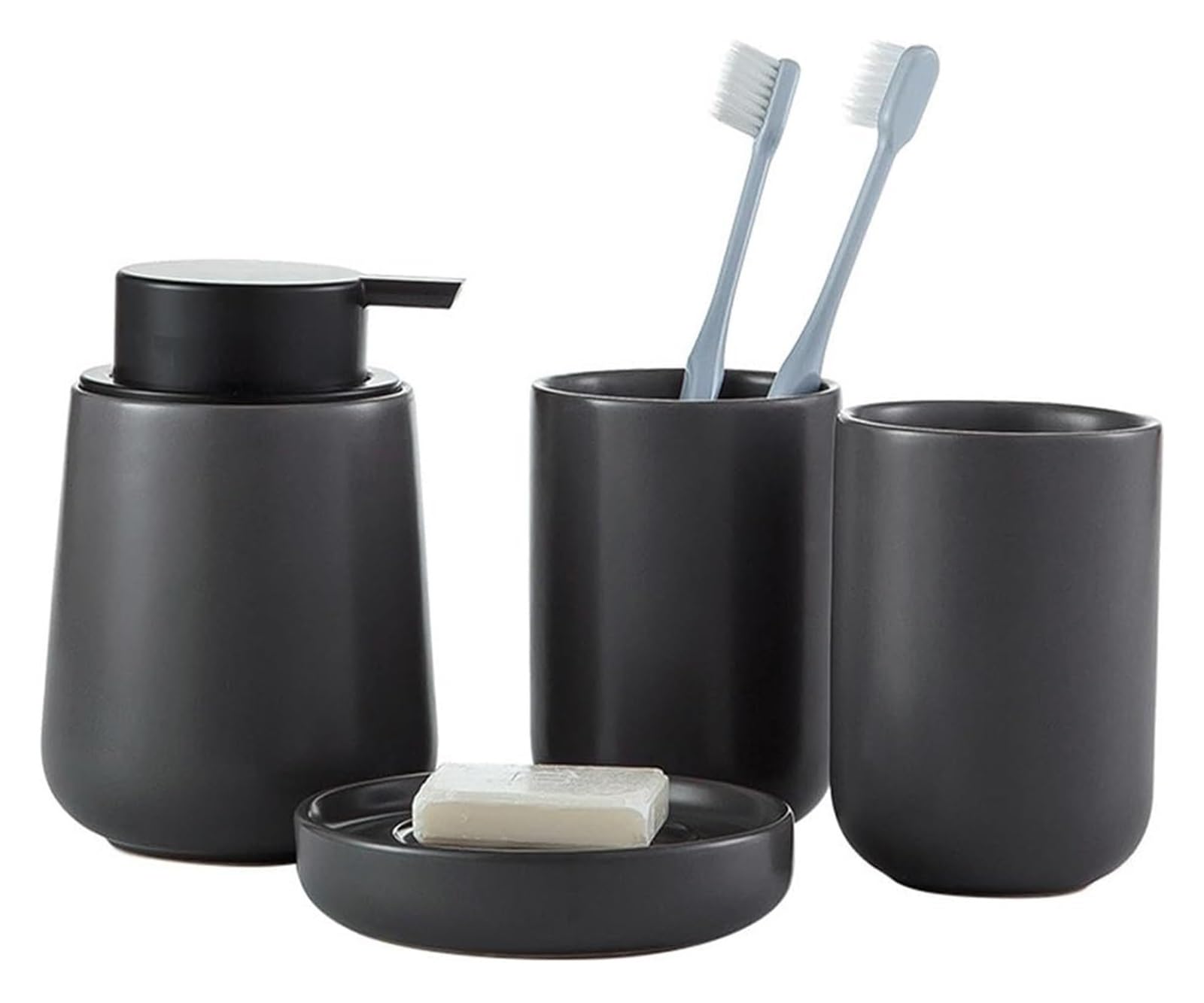 Set di accessori for il bagno,Set di accessori for il bagno in ceramica,Set di accessori for il bagno completi,Set for lavabo da bagno moderno da 4 pezzi for l'arredamento del bagno,Include bicchiere,