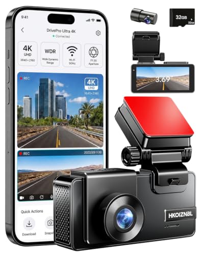 HKOIZNBL Dash Cam Front and Rear, 4K Ultra HD,5G Wi-Fi,24H Parking Mode