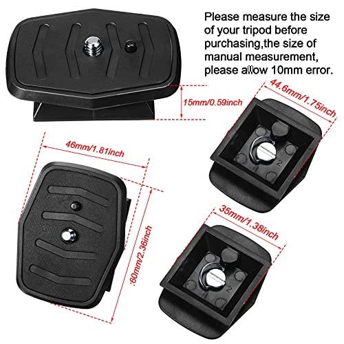 Weewooday 2 Pieces Tripod Quick Release Plate Tripod Adapter Mount Camera Tripod Adapter Plate Parts For Tripods And Cameras Tripod Mount Qb-4W (44 X 44 Mm/ 1.73 X 1.73 Inch) #TOP2
