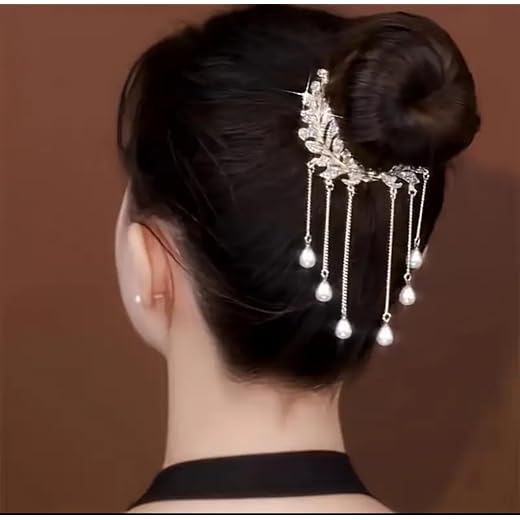 Crystal Bridal Hair Comb with Pearl Drops 5 cm