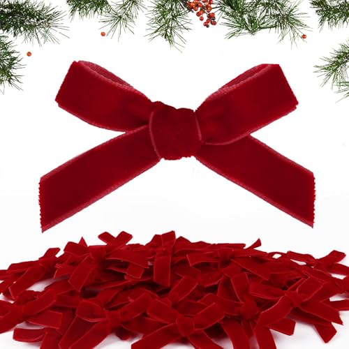 BETESSIN 50 Stück Rote Schleifen Weihnachten - Kleine...