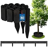 KOTARBAU® Beeteinfassung Holz Gartenzaun Rollzaun 200 x 10 cm Anthrazit Beetumrandung Holzzaun Rollboarder Palisadenkante Holzzaun Rasenkanten Deko Gartenzaun Steckzaun Flexibler Rollborder Rasenkante