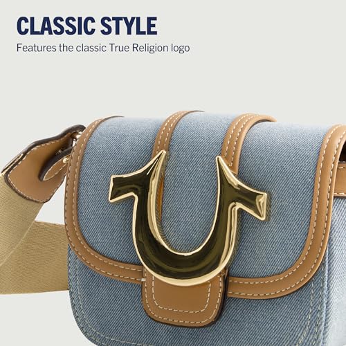 True Religion Women's Crossbody Bag, Mini Flap Adjustable Shoulder Handbag with Horseshoe Logo3