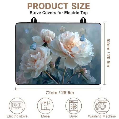 Image of Stove Guard Mat for Electric Stoves -Heat-Resistant Protector, Non-Slip Kitchen Counter Mat Stylish Kitchen Decor (Flower D)