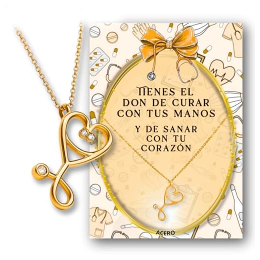 Lidia Pasalodos Regalos para Enfermeras - Regalo Enfermera - Auxiliar De Enfermeria - Enfermeria - Regalos para Medicos - Sanitaria - Colgante estetoscopio - Regalo Enfermeras