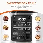 Sweetcrispy 6 QT Electric Pressure Cooker 12-in-1 Multi Electric Cookers, Rice Steamer Yogurt Maker Stainless Steel, New Sliver - Image 3