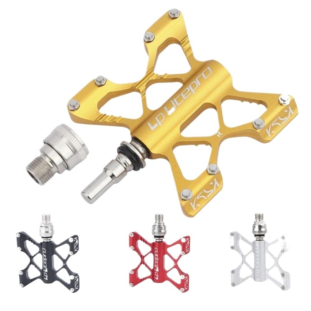 Pedales MTB Pedale per Bicicletta MTB Lega Di Alluminio Cuscinetto Pedali Ultraleggeri A Sgancio Rapido Pedali per Bici Pieghevoli Parti per Bici Pedales Bicicleta MontañA (Color : Silver)