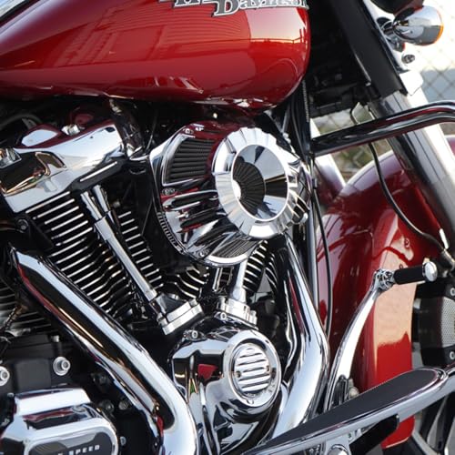 Image of For harley air cleaner filter Touring street glide road king electra tri trike Dyna Sportster XL 883 1200 Softail air intake (Deep style -Chromed, A-For Sportster XL models)