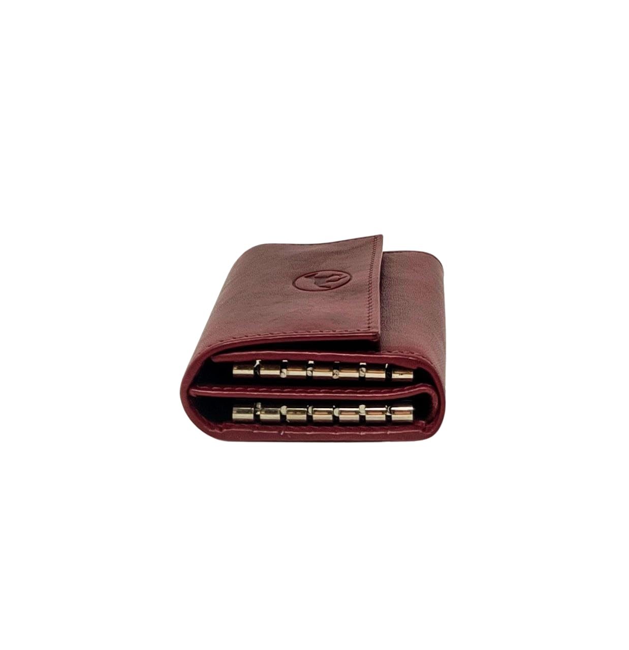 Mauro Pelletteria Portachiavi pelle uomo chiuso 12 ganci, Astuccio Portachiavi doppio scomparto, in vera pelle Made in Italy, (Rosso)