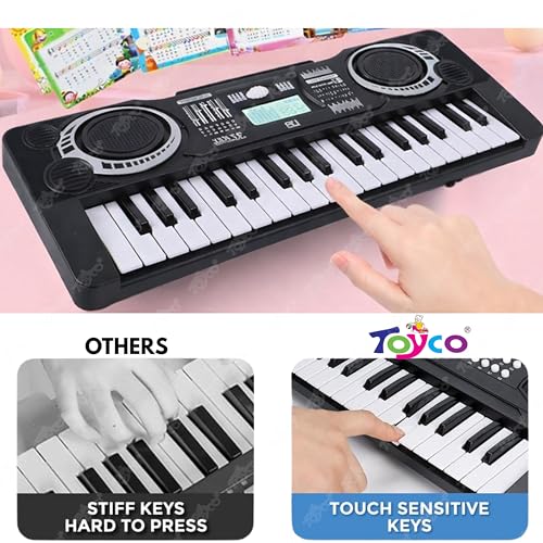Image of TOYCO Educational Piano Keyboard for Kids with 37 Keys | Dual Mode Piano Notes & Indian Songs Tunes | USB Type-C Powered & Battery Operated | Small & Portable Musical Toy for Boys & Girls 1-5+ Years