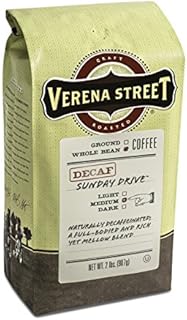 Verena Street 2 Pound Whole Bean, Swiss Water Process Decaf Beans, Sunday Drive Decaffeinated, Medium Roast Rainforest Alliance Certified Arabica Coffee