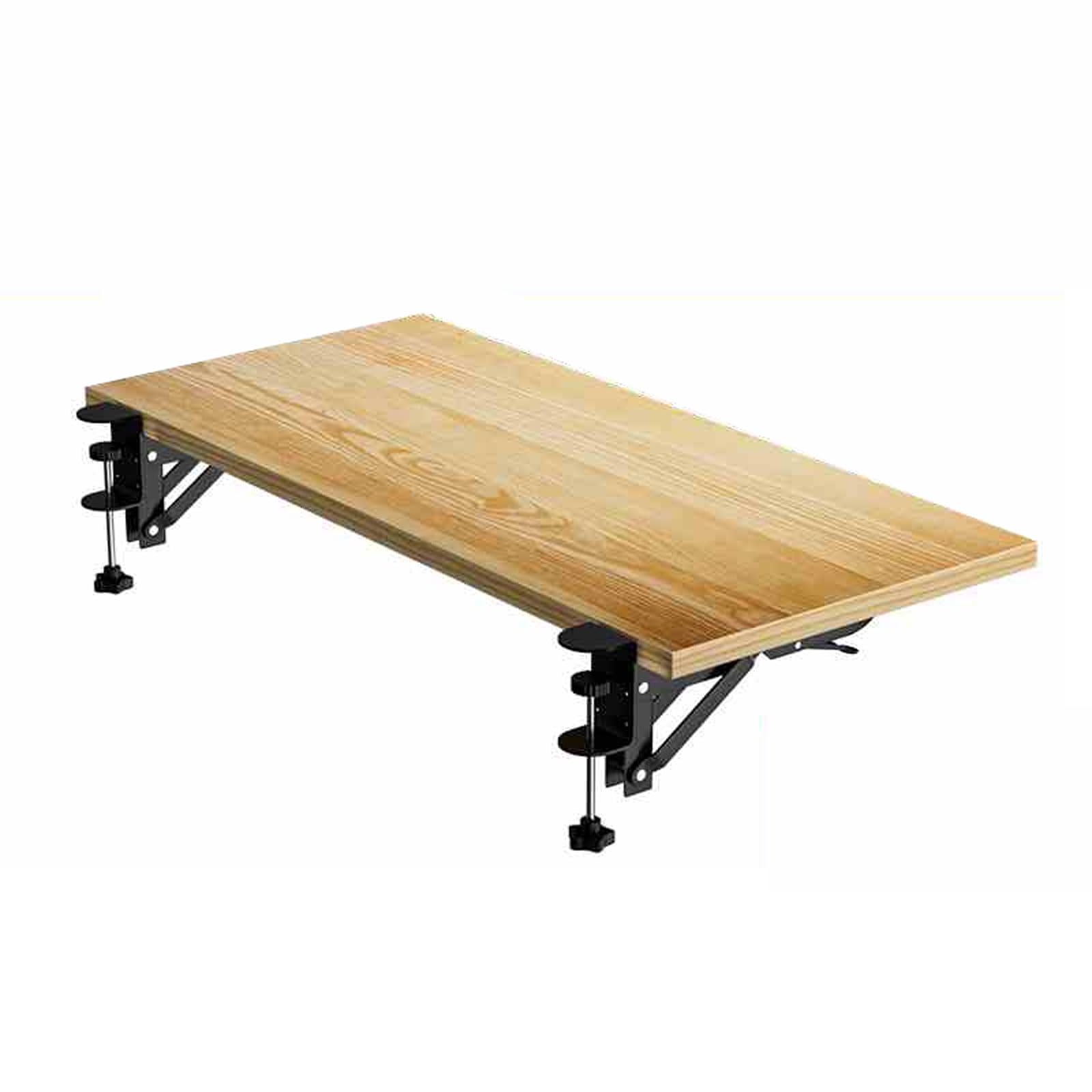 Wansiman Maple Color Desk Extender Tray,Ergonomics Desk Extender Tray,Foldable Desk Extender,Clamp On Keyboard Table Mount,Keyboard Extension Table,Easy Assembly,Extended Space,For Working,Studying