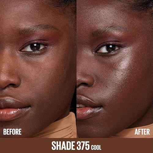 Image of Maybelline Lifter Plump & Glow Foundation, Liquid Foundation with 2% Niacinamide + Hyaluronic Acid, Plumping and Brightening Face Makeup, 375, 1 Count