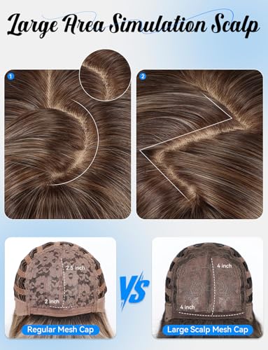 Perruque synthétique d'aspect naturel HAIRCUBE blonde droite ombrée - 6