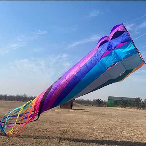 8M/26ft Super Large Colorful Kite Spinner for Adults Kite Soft Inflatable Kite Windsock Solid Kite Line Laundry Tails