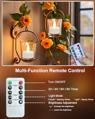 Image of Rechargeable Candles Tea Lights with Remote Timer,Battery Operated Flameless LED Tea Lights Candles with USB Rechargeable for Halloween,Christmas,Weddings,Birthdays 6-Pack(Warm White)