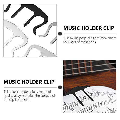 MILISTEN 2 Stück Musikbuchclips Musikpapierhalter Clips Metall Musik Seite Clip für Klavier Blatt Tastatur Notenständer Sortiert Farbe