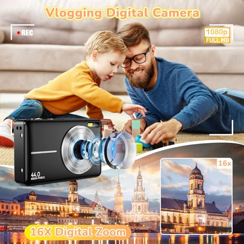 Jukanur DC403 Digital Camera, 2024 Upgraded 1080P 44Mp Digital Cameras thumb #1