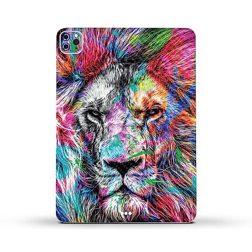 Image of MightySkins Carbon Fiber Skin Compatible with Apple iPad Pro 11 inch M2 4th Gen (2022) Full Wrap Kit - Neon Lion | Protective, Durable Textured Carbon Fiber Finish | Easy to Apply | Made in The USA