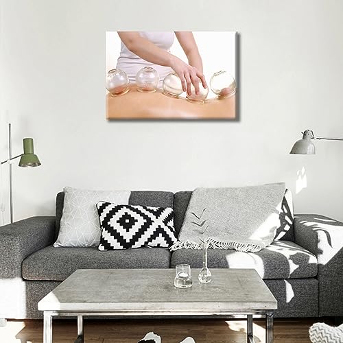 Image of Wall Art Cupping Massage Wall Art Bedroom 1 Panels Traditional Chinese Cupping Therapy Wall Prints Prints for Wall Decor Posters & Prints Giclee Print Gallery Packaging Artwork (12 inch Wx18 H)