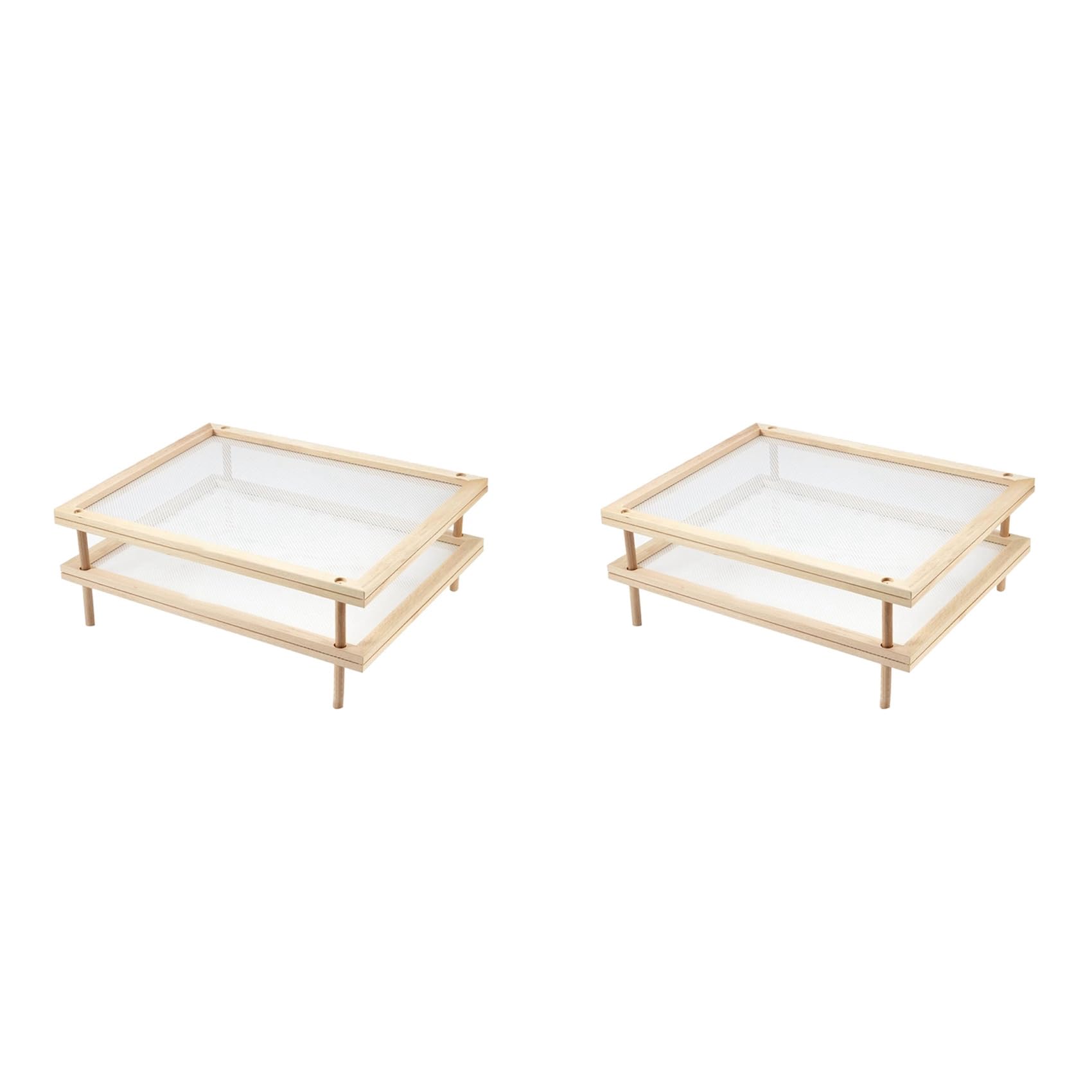 Hndhbfgrt 2X Stackable Food Dryer with Net Wooden Pasta Herb Drying Racks Multipurpose 2-Tier Food-Dryer Holder