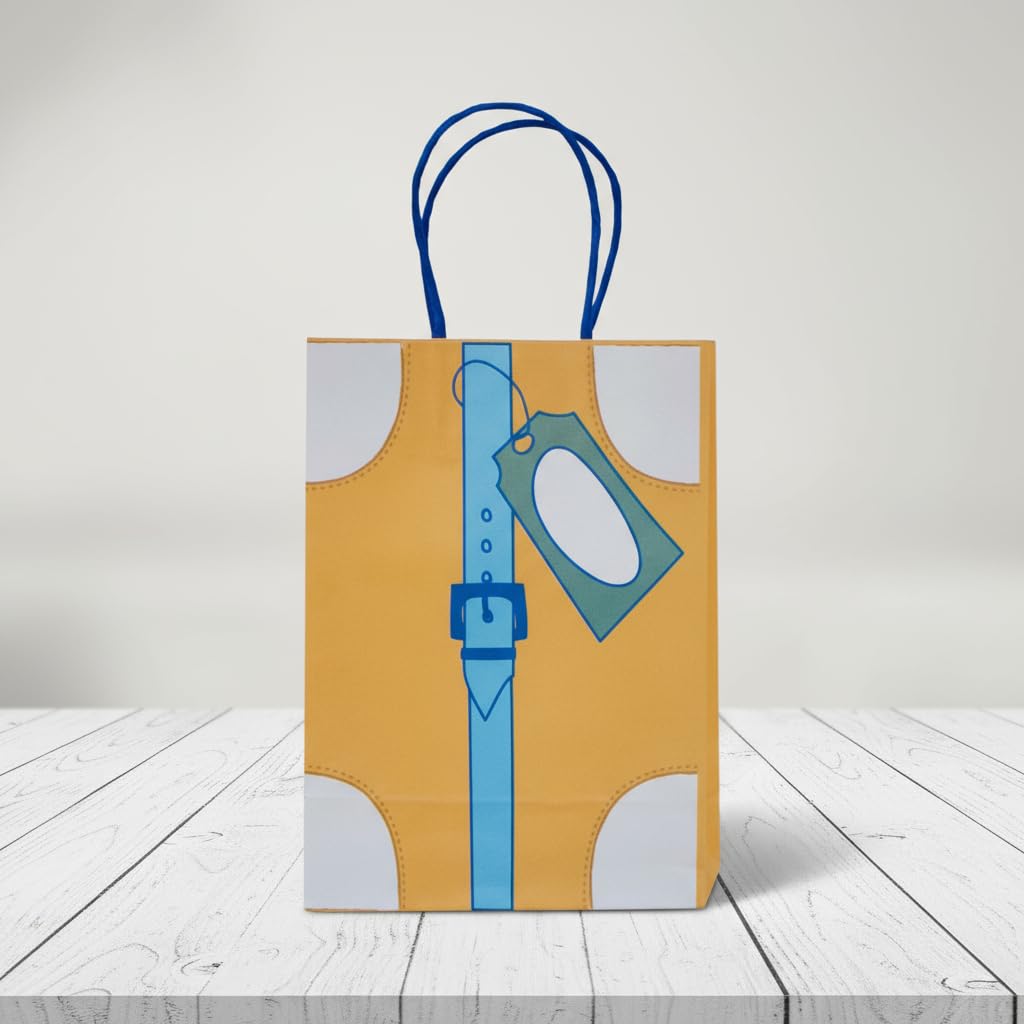 Pooka Train Party Favor Bags (Set of 8) | Vintage Steam Train Goodie Bags | Transportation & Travel Themed Treat Bags | Suitcase-Style Party Bags for