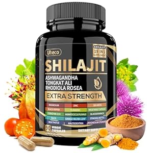 Shilajit Supplement with Sea Moss, Ashwagandha, Tongkat Ali – Shilajit Pure Himalayan Organic Fulvic Acid Capsules – 90 Count