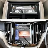 【CDEFG】2019新型 ボルボ XC60 カーナビ+エアコンパネル 保護フィルム Volvo XC60 S60 XC90 8.7インチ ナビ+エアコンディスプレイオーディオ ガラスフィルム 強化ガラス製 カーナビゲーション専用フィルム 液晶保護フィルム 9H硬度 飛散防止 キズ防止 汚れ防止 HD 高感度タッチ 自己吸着タイプ 貼付簡単 右ハンドル用