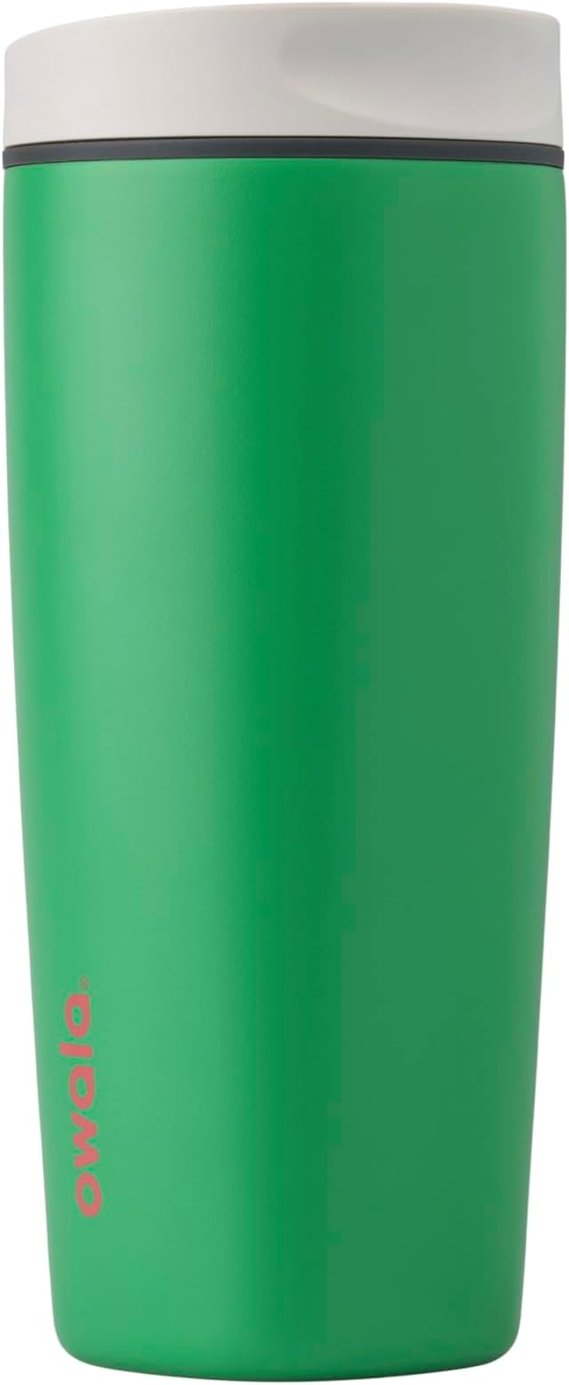 SmoothSip Slider Insulated Stainless Steel Coffee Tumbler, Reusable Iced Coffee Cup, Hot Coffee Travel Mug, BPA Free 20 oz, Sour Apple