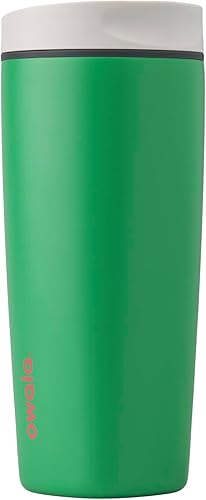 Miniatura 24 de Owala SmoothSip Slider - Vaso de café aislado de acero inoxidable, reutilizable, taza para café helado, taza de viaje para café caliente, sin BPA,