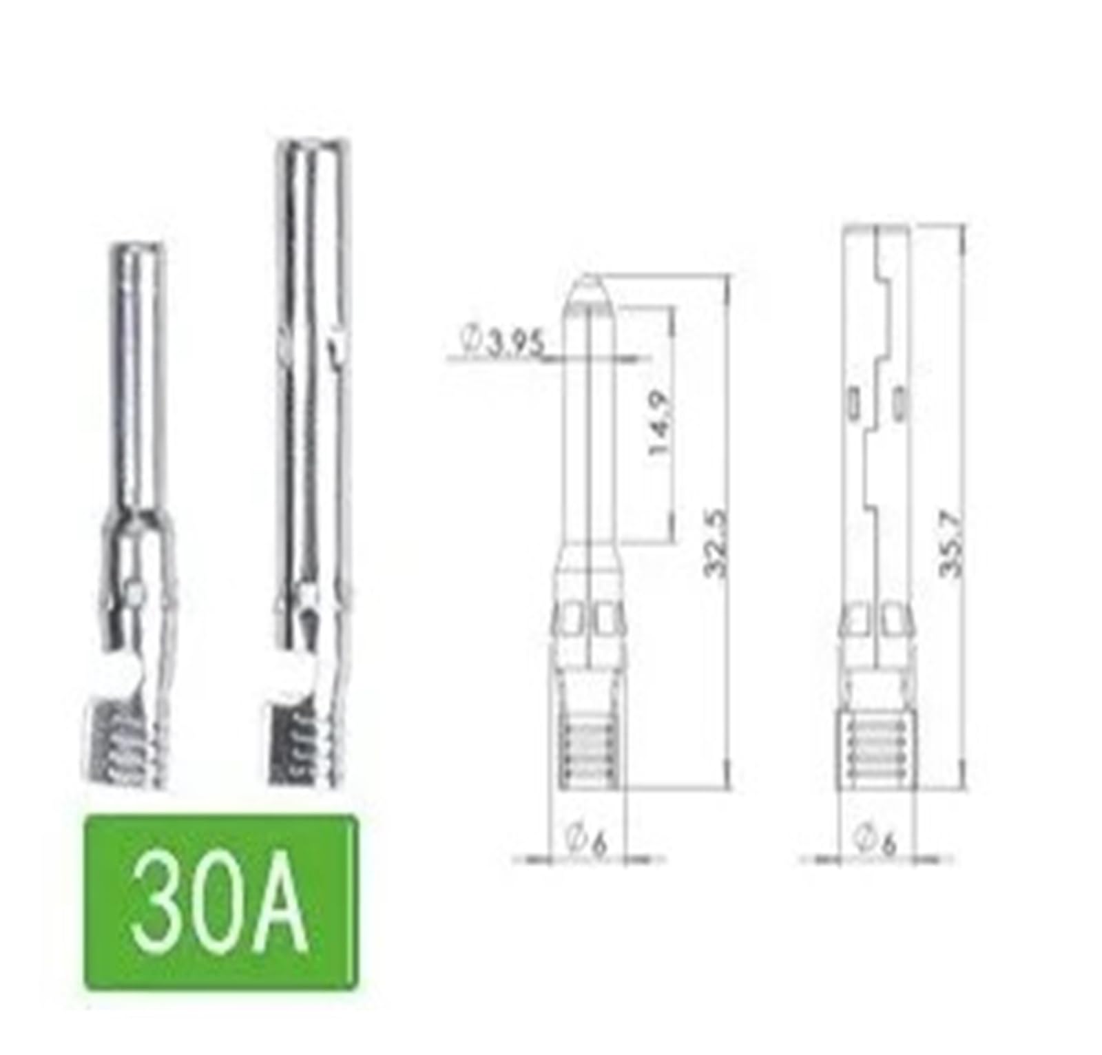 connettore solare 100 coppie di connettori solari 30A/50A maschio e femmina con nucleo metallico interno, da utilizzare for il collegamento di cavi solari, perni terminali for connettori fotovoltaici(