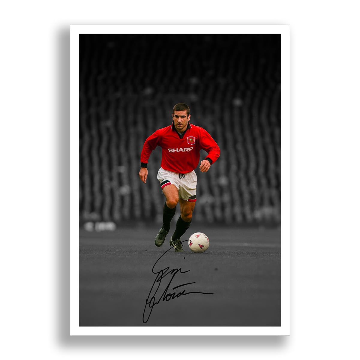 Manchester United Legends Cristiano Ronaldo David Beckham Eric Cantona George Best Signed Photo Poster Print Autograph Memorabilia Gift Man U Famous Number 7's (Cantona A4 Poster Only)