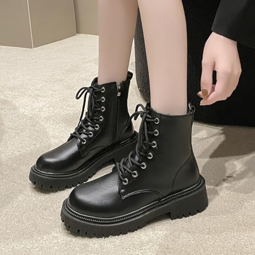 Bottes de combat en cuir synthétique blanc avec semelle à crampons - 3