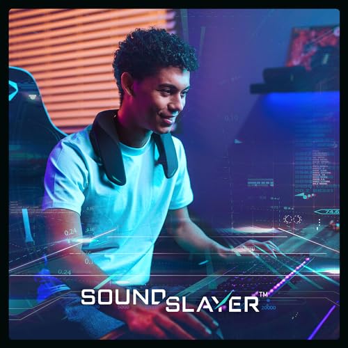 Panasonic SoundSlayer Wireless Wearable Speaker System for Gaming, Movies and Music, Lightweight Neck Speaker with Built-in Microphone and Immersive, Dimensional Sound - SC-GNW10 (Black) - image 7