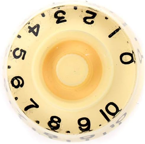 Musiclily Pro Metric Size 18 Splines Speed Control Knobs for Asia Import Guitar Bass Split Shaft Pots Cream (Set of 4) - Image 5