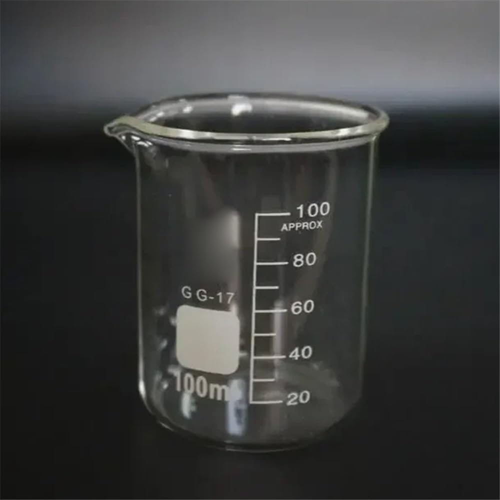 Zestaw szkła laboratoryjnego 5 ml, 10 ml, 25 ml, 50 ml, 100 ml, 150 ml i 200 ml bezbarwnego szkła o niskim kształcie do laboratorium grubościennego. (2000 ml 1 szt.)