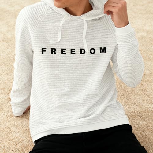 Freedom Sweatshirt White Hoodie Unisex Casual Long Sleeve Pullover Hooded Sweatshirt3