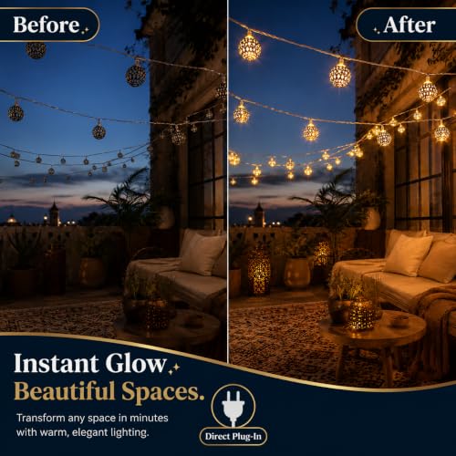 Image of One94Store 3 Meter 14 LED Maccoran Ball String Lights - Perfect for Indoor /Outdoor Decoration for Diwali, Christmas, Birthday, Navratri, and Valentine's Day Gifts(Warm White)