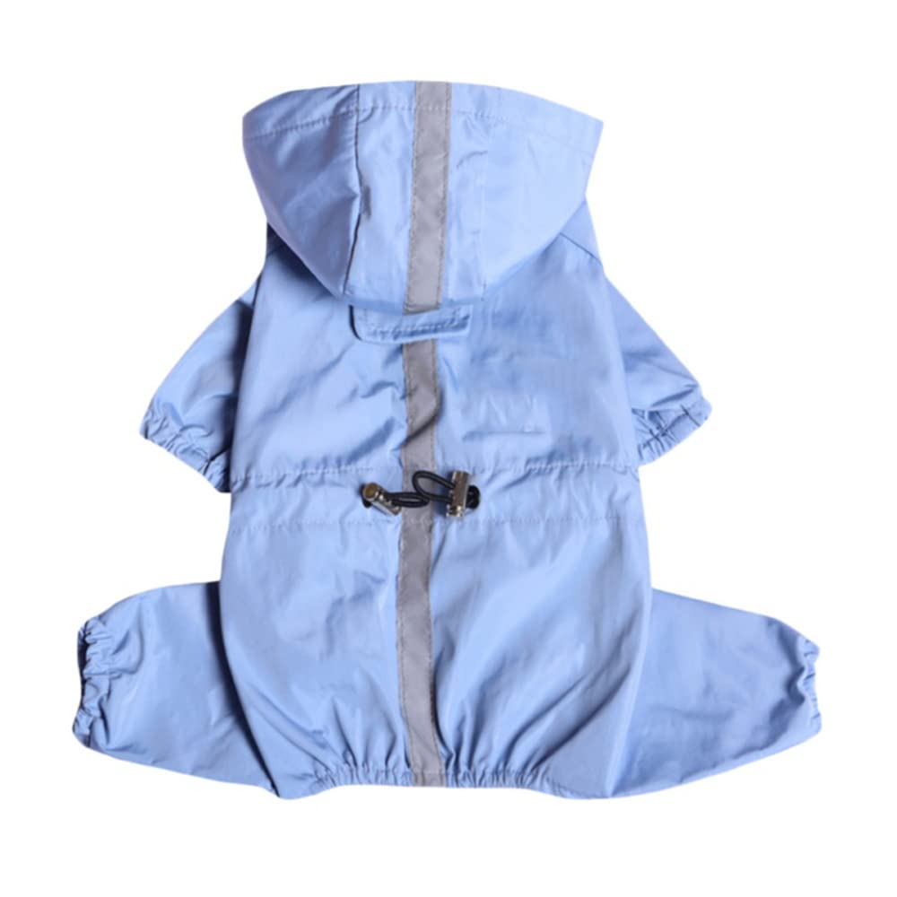 Chubasquero para Perros, Impermeables Reflectantes for Perros pequeños, Grandes y Gatos, Mono Impermeable, Chaqueta con Capucha for Exteriores, Ropa for Cachorros(Blue,L)