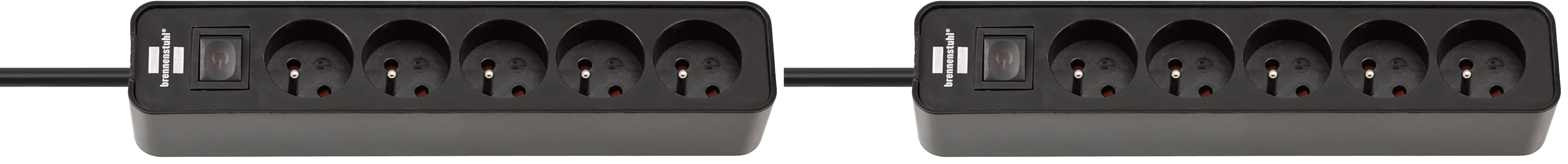 Multiprise Brennenstuhl 5 prises resoudre le manque de prises lot de 2 noir