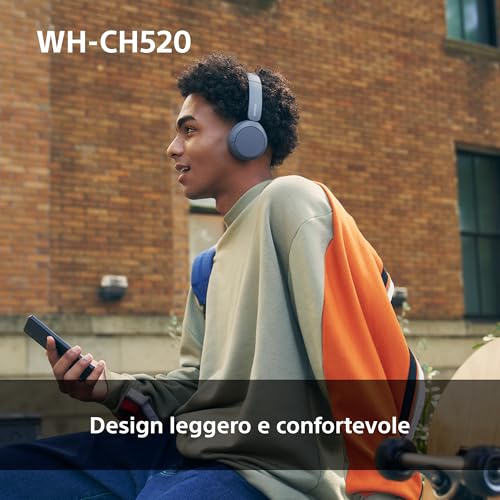 Sony WH-CH520 | Cuffie Wireless, Connessione Multipoint, con Microfono, Fino a 50 ore di durata della batteria con Ricarica rapida - Nero - Immagine 4