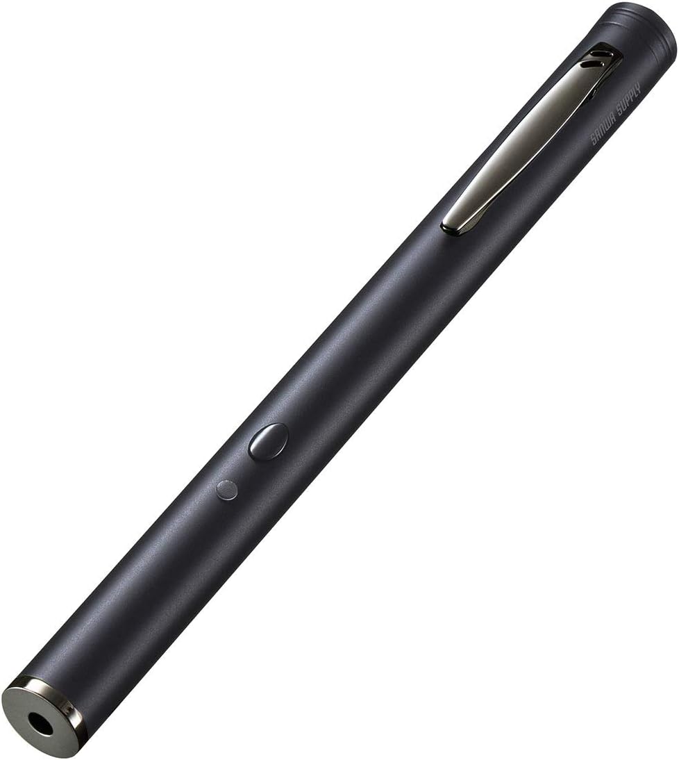 【10個セット】サンワダイレクト レーザーポインター 緑 電池式 ペン型 照射距離200ｍ クリップ付 PSC認証 200-LPP0