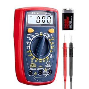 AstroAI Digital Multimeter Voltmeter Ohmmeter Ammeter Multi Tester Meter with Backlit LCD Electronic Test Meter Measures Voltage, Current, Resistance; Tests Continuity, Diode