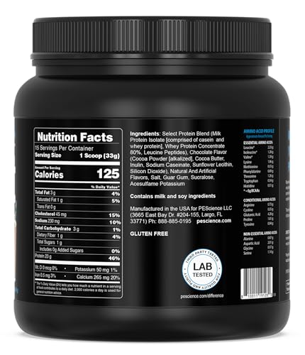 Image of PEScience Select Protein Powder, Chocolate Truffle, 15 Servings | Whey and Casein Blend, Lean Protein Powder, Low Calorie, Low Carb, Keto Friendly, Gluten Free