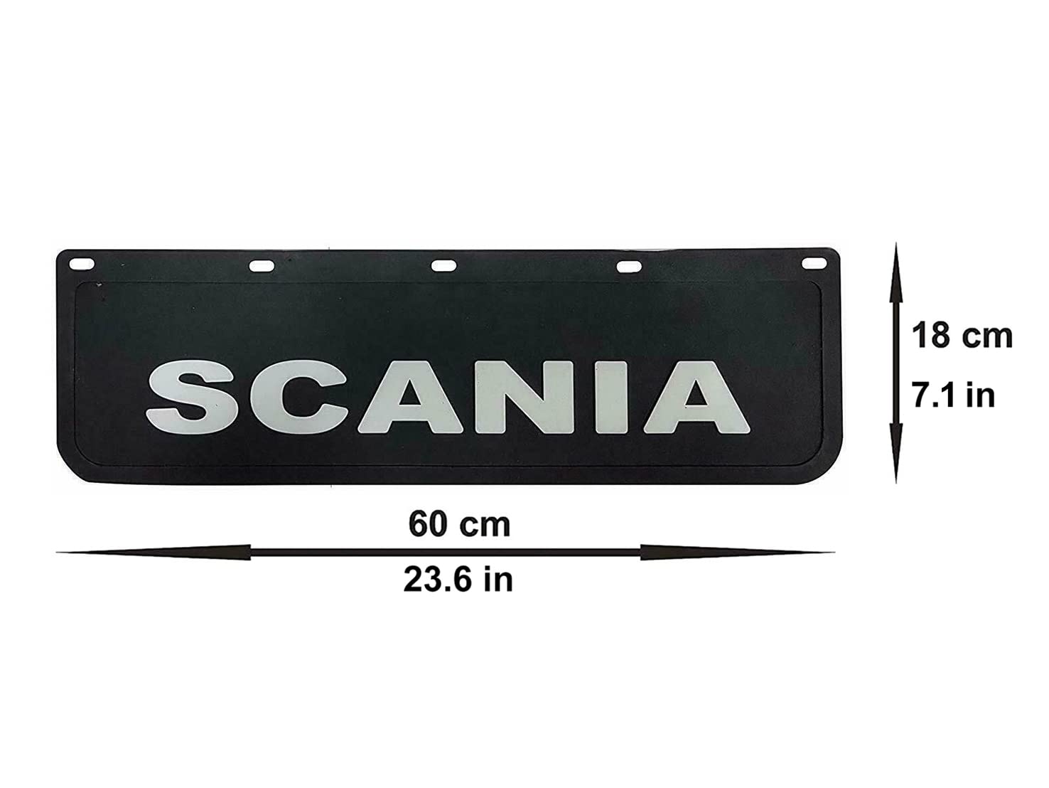 2 pezzi Paraspruzzi Parafanghi in Gomma Dura per Camion SCANIA 60x18 cm Nero con Scritta 3D in Rilievo