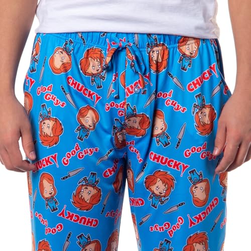 Chucky Men's Horror Movie Childs Play Doll Good Guys Tossed Icon Sleep Lounge Pajama Pants3